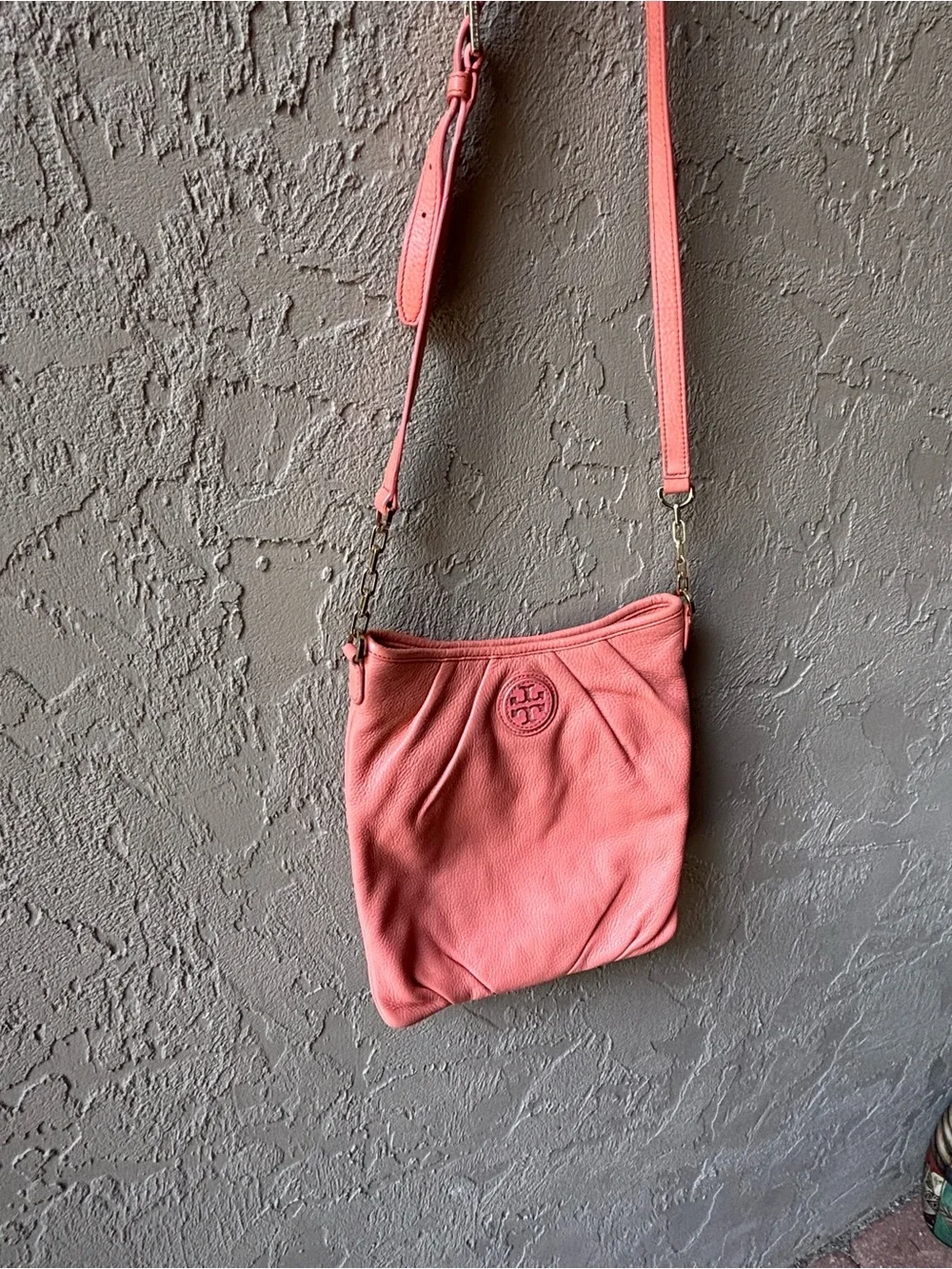 Tory Burch Coral Leather Crossbody Bag